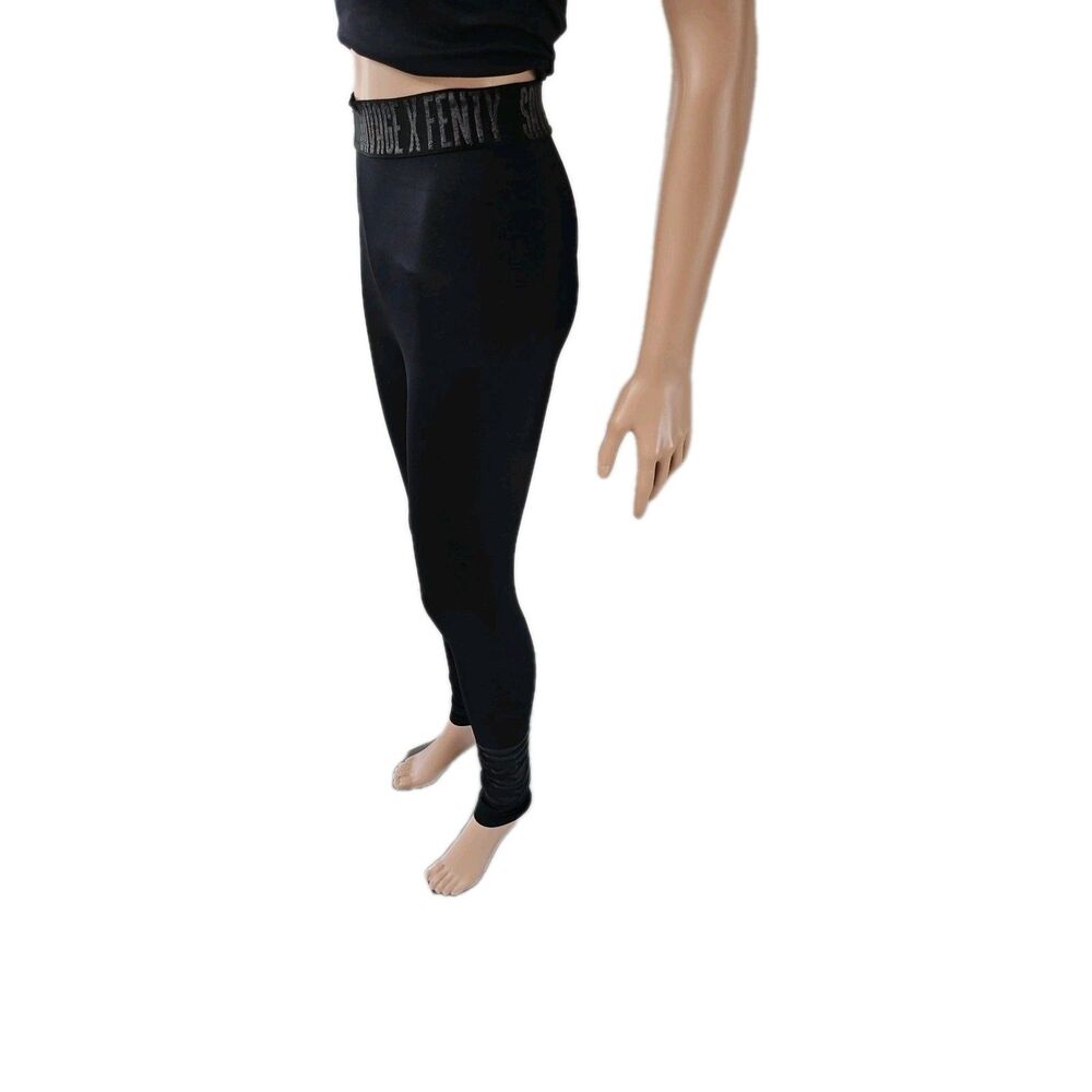 Savage x Fenty Black High-Waist Logo Band Leggings Size S - Picture 6 of 11